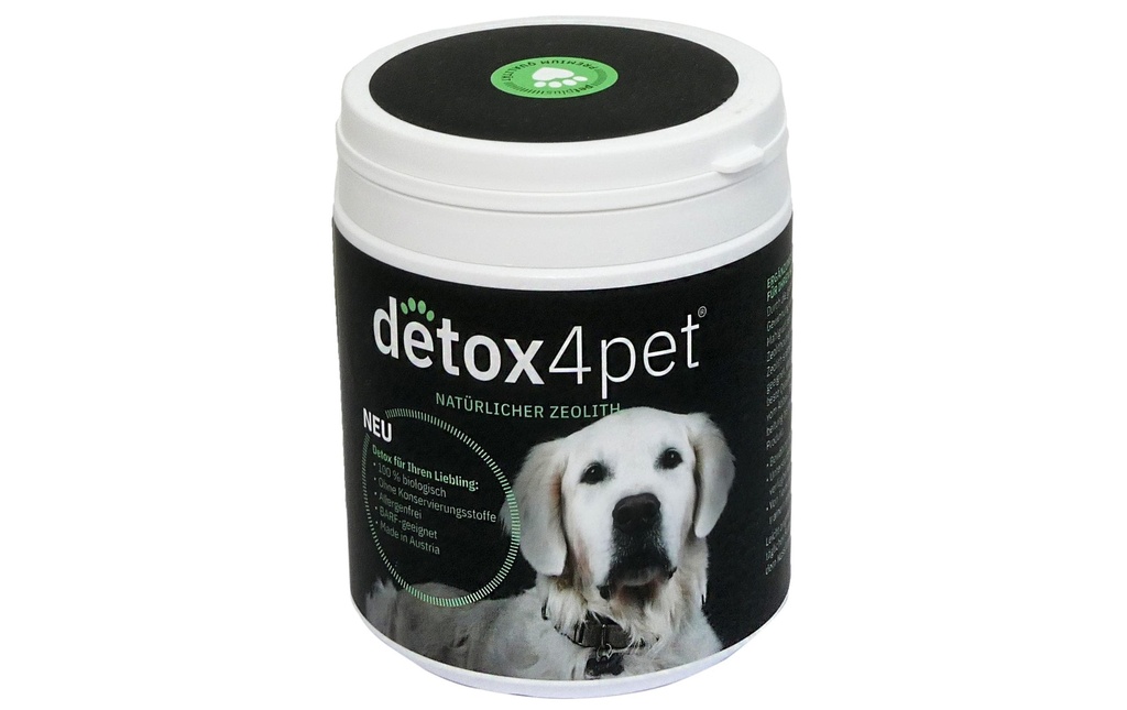detox4pet Supplément alimentaire pour chiens Zéolite naturelle, 500 g