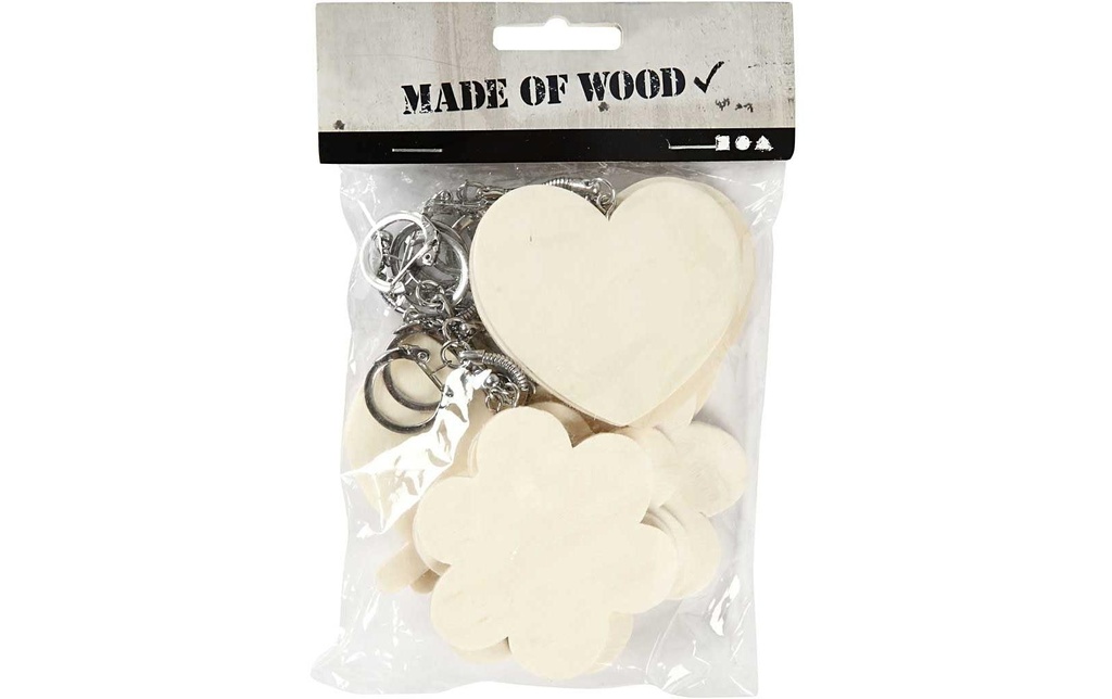 Creativ Company Porte-clés en bois, 12 pièces