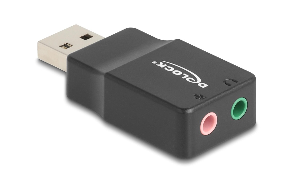Delock Carte son USB-A mâle - 2x3.5mm jack Plug & Play