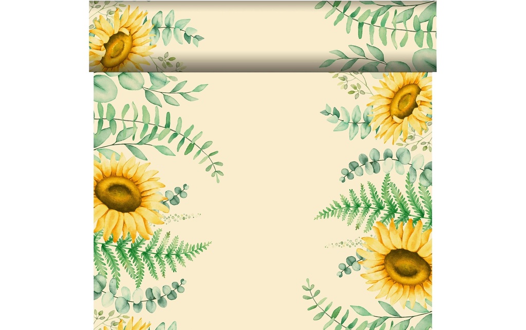 Duni Nappe Sunflower Dreams 40 cm x 24 cm, Vert/Jaune