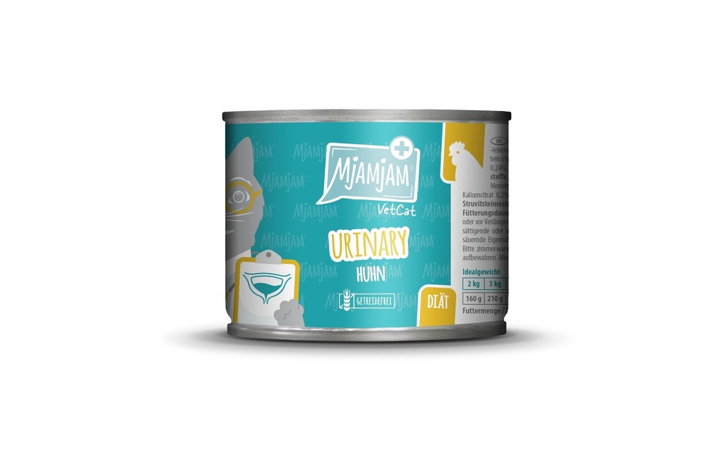 Mjamjam VetCat Nourriture humide Urinary poulet, 200 g