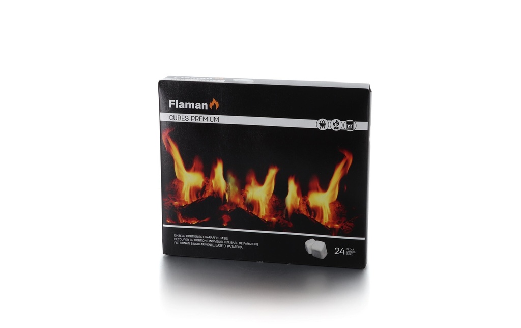 Flaman Allume-feu pour barbecue Cubes Premium, 25 pièces