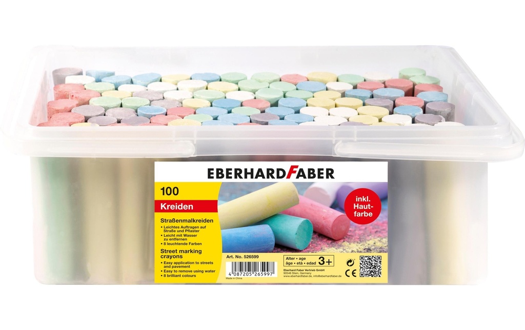 Eberhard Faber Craie de rue en seau, 100 pièces