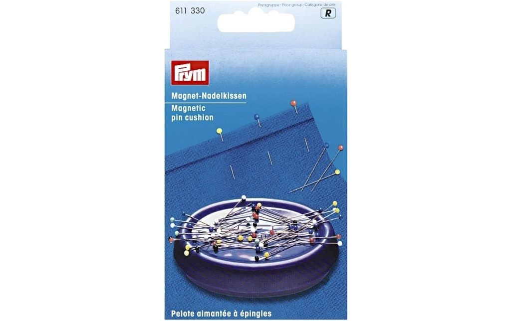 Prym Coussin à épingles magnétique 14 x 8 x 3 cm, bleu prune