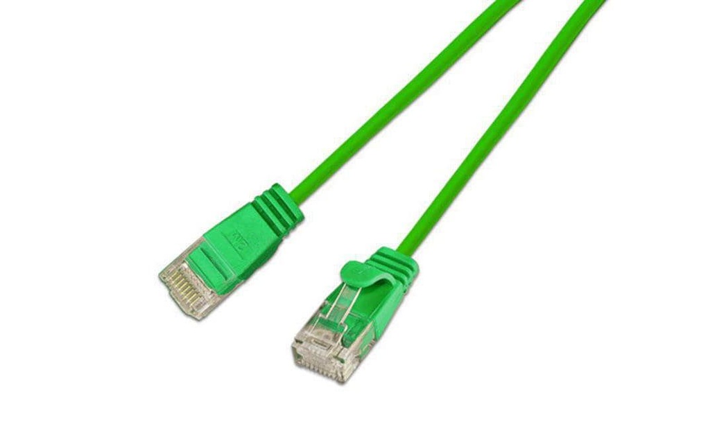 SLIM Câble de raccordement KAT6 Light, rond, U/UTP, Ø 2,8 mm, vert