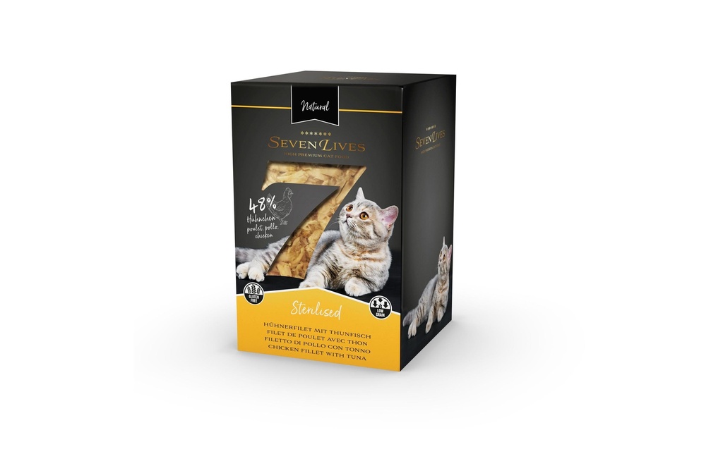 7Lives Alimentation humide Sterilised filet de poulet/thon, 6x60g