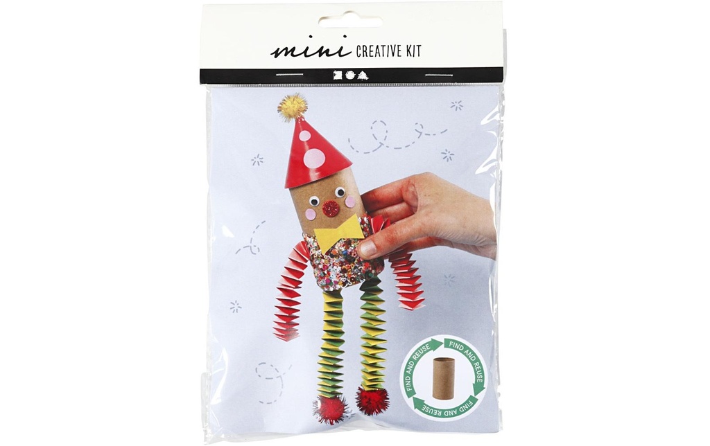Creativ Company Kits de bricolage Mini clown en rouleau de papier toilette 7 parties