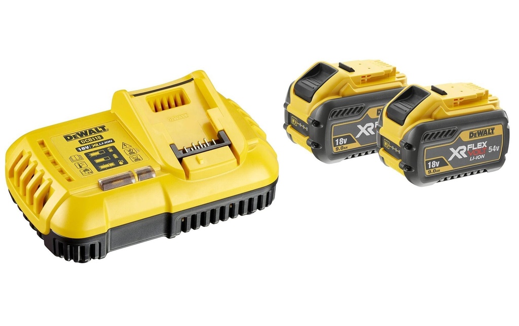 DEWALT Kit de démarrage chargeur XR et 2x batterie 54 V 9 Ah
