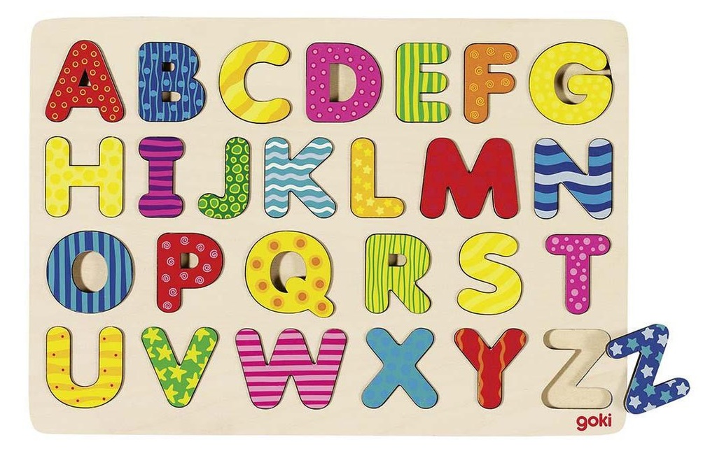 Goki Puzzle en bois Puzzle de l'alphabet Goki