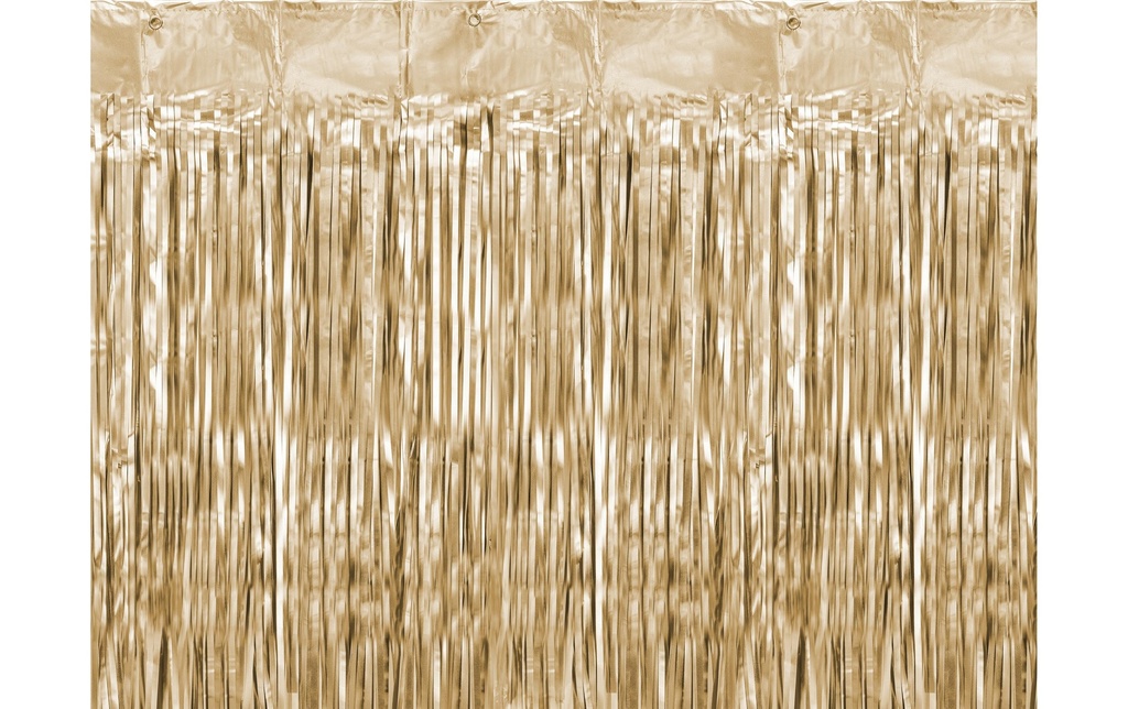 Partydeco Accessoires de fête Rideau 90 x 250 cm, or métallique