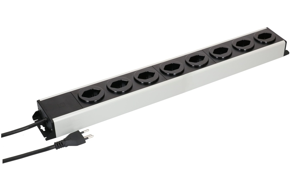 Max Hauri Bloc multiprises Power Line 8x Typ 13 Gris/noir