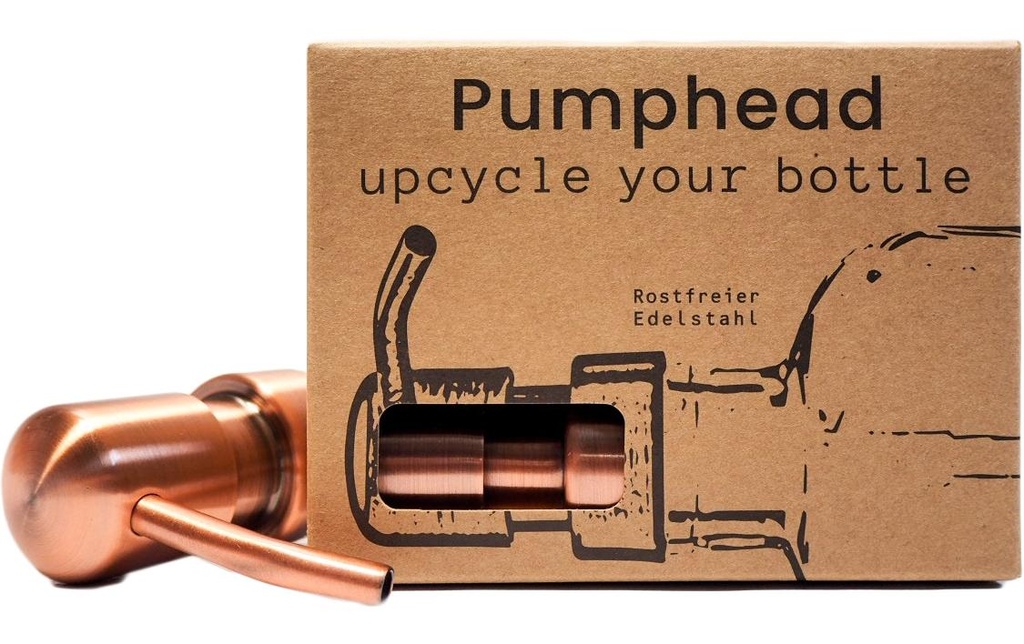 Pumphead Pompe à savon pour bouteilles de boissons en verre Cuivre