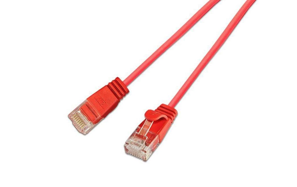 SLIM Câble de raccordement KAT6 Light, rond, U/UTP, Ø 2,8 mm, rouge