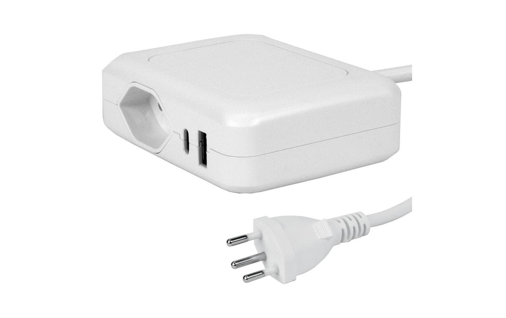 STEFFEN Station de charge IQ 1 x T13 + 1 x USB-A/C, Blanc