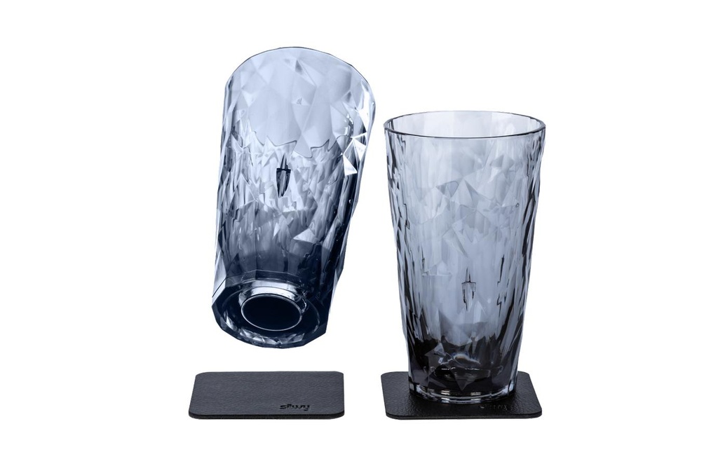 Silwy Verres en plastique magnétiques Longdrink Gris