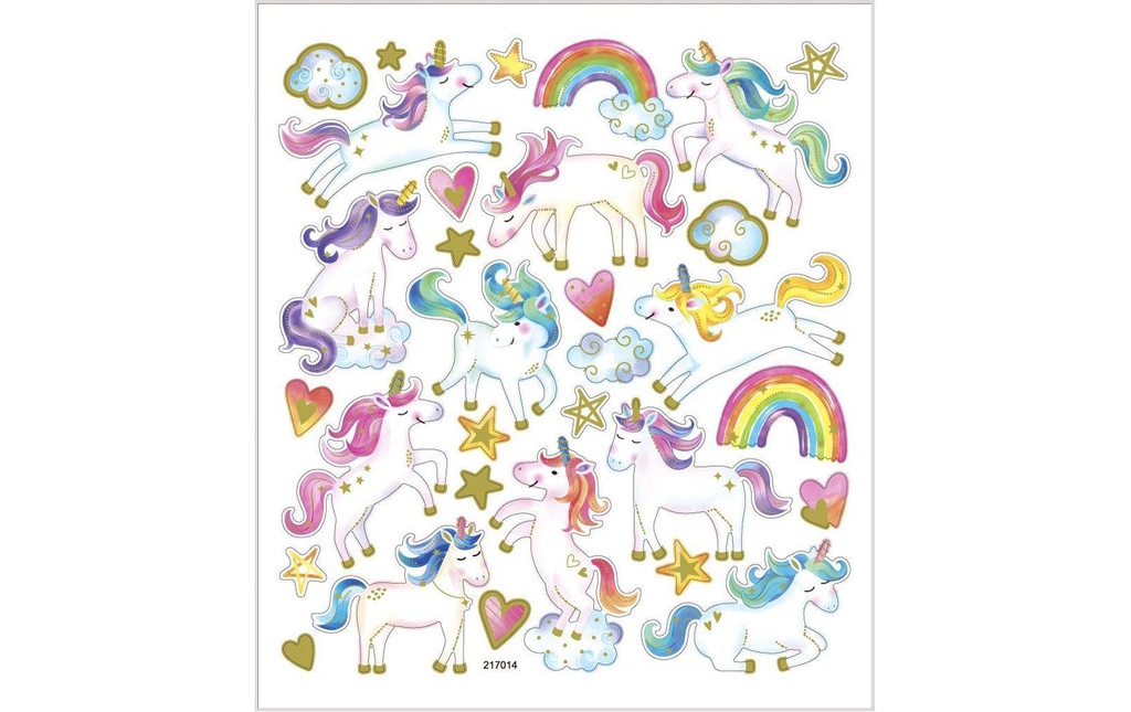 Creativ Company Autocollant à motif 15 cm x 16.5 cm Licorne, 1 feuille