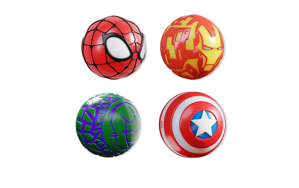 Sombo Balle en caoutchouc Super Bouncerz Marvel Assorti, 7.5 cm