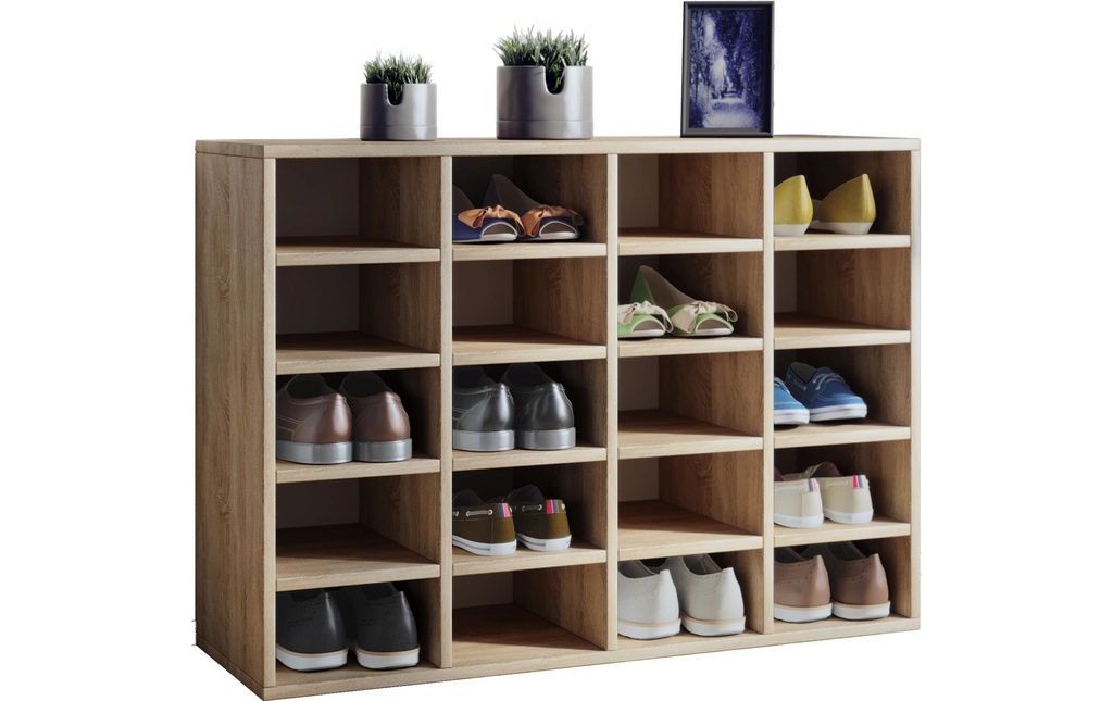 VCM Armoire à chaussures Hinsol L 92 x 67 cm,  Chêne Sonoma