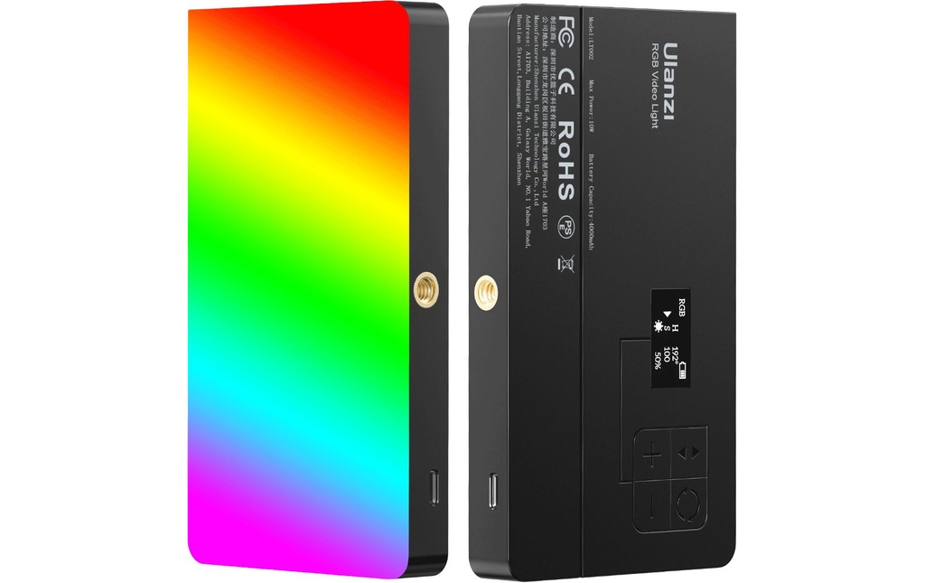 Ulanzi Lampe vidéo LED RGB LT002 7 pouces 4000 mAh CRI 95+