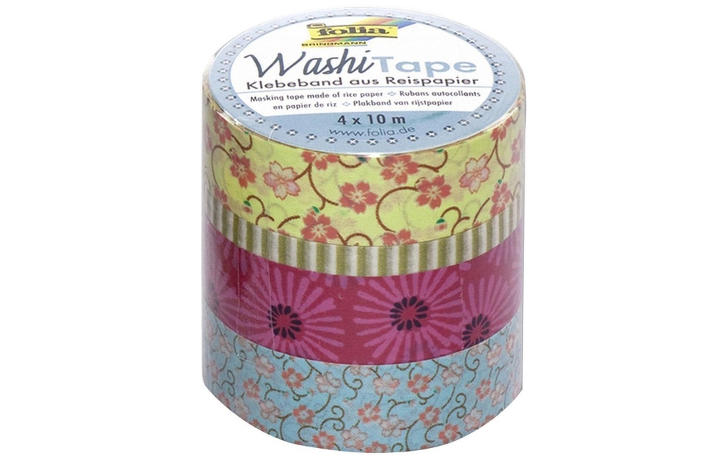 Folia Ruban Washi Ensemble de 4 fleurs rondes de danse