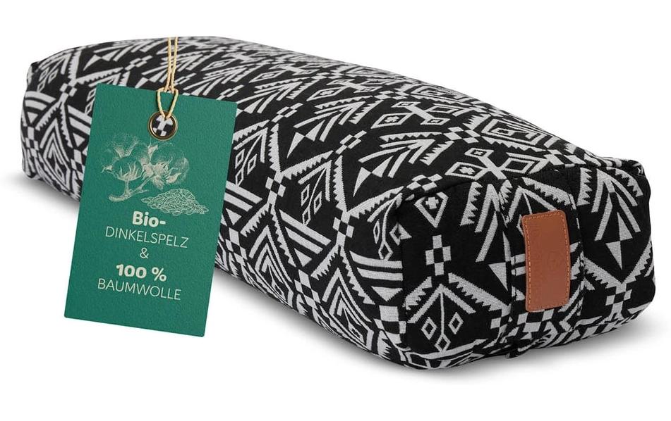 DoYourYoga Coussin de yoga Paravati Peau d'épeautre bio, noir/blanc