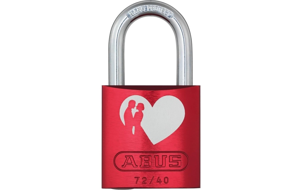 Abus Cadenas 72/40 LoveLock 6 coeur avec couple Rouge