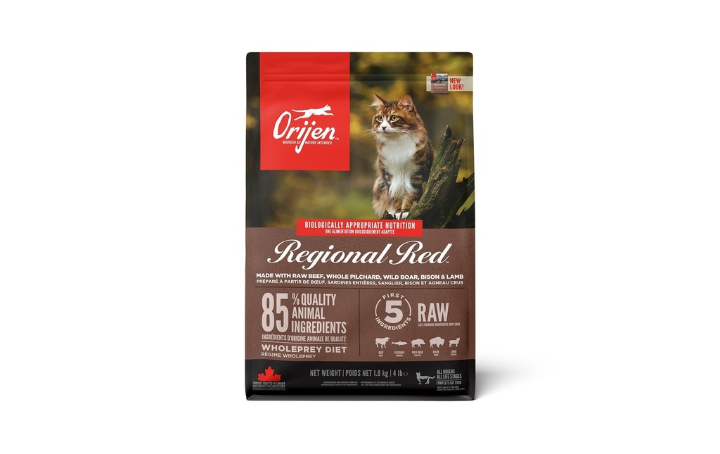 Orijen Alimentation sèche Cat Regional Red avec du boeuf, 1.8 kg