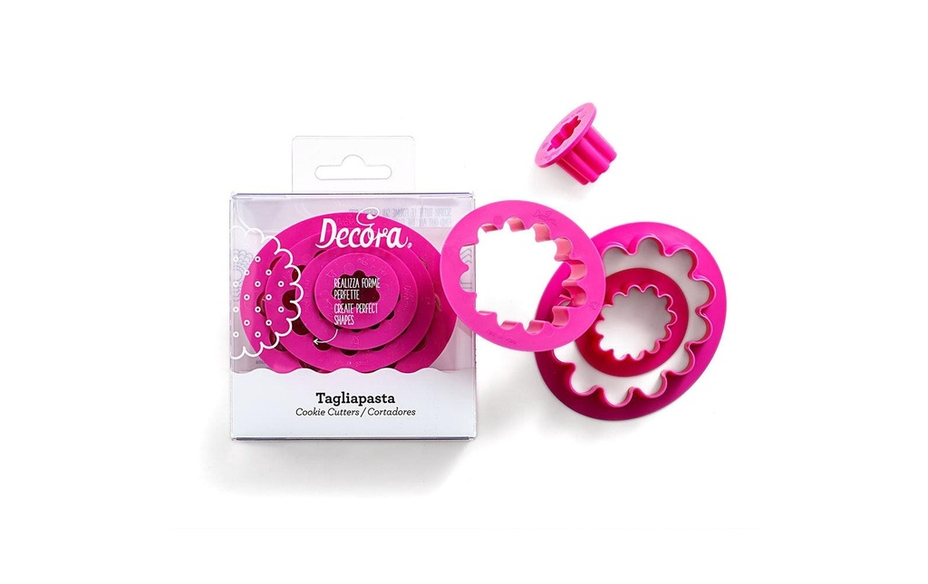 Decora Kits d’emporte-pièces Cercles ovales, ondulé, 4 pièces