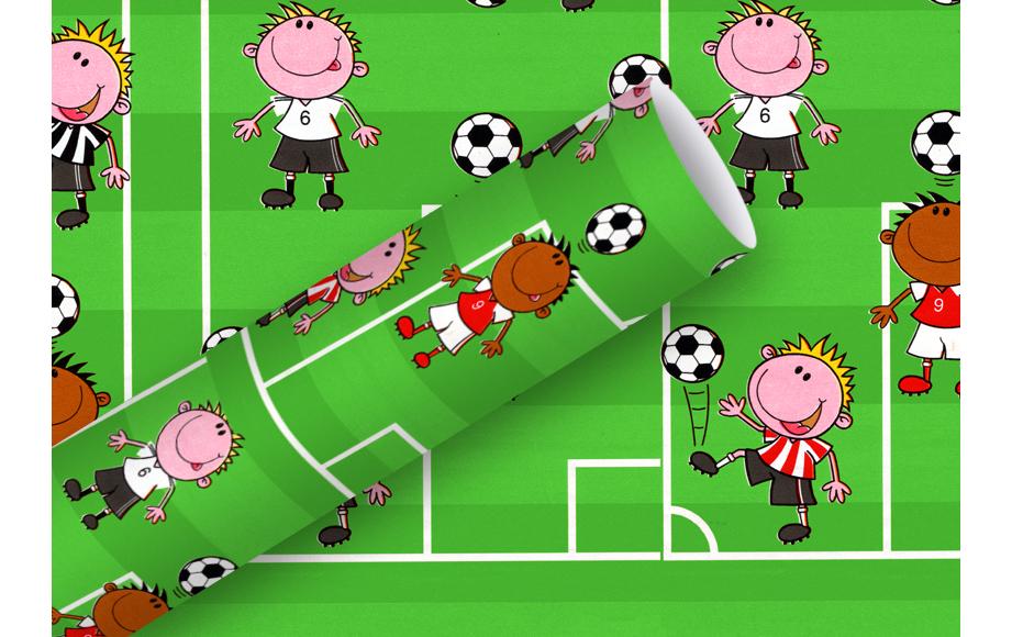 Braun + Company Papier cadeau Football g/m², multicolore, 70 cm x 2 m