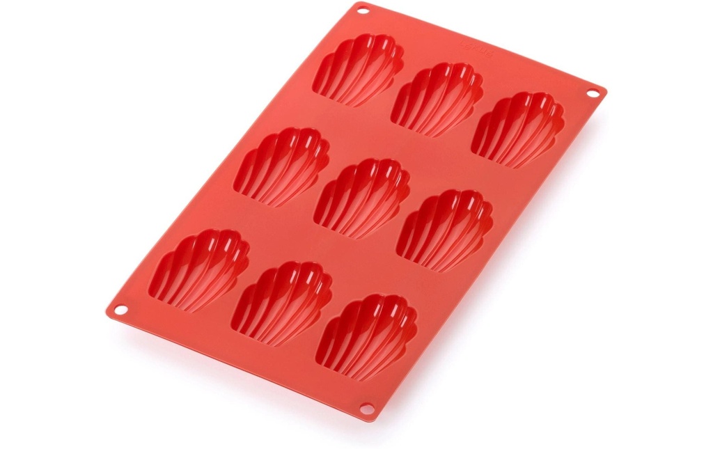 Lékué Boîte à madeleine Silicone, Rouge, 9 alvéoles