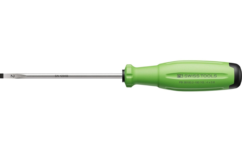 PB Swiss Tools Tournevis pour vis à fente SwissGrip Evo PB 38100.2-100 YG