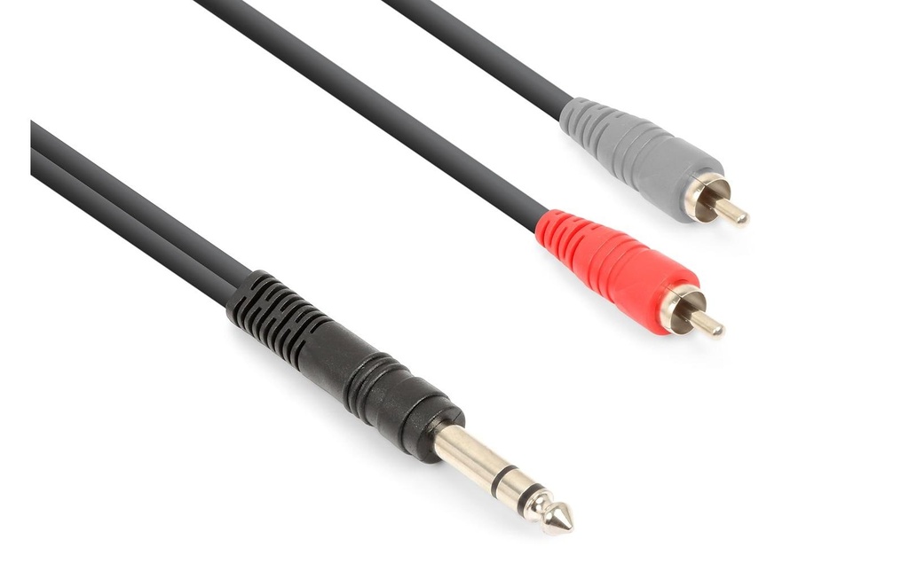 Vonyx Câble audio CX328-3 jack 6.3 mm - Cinch 3 m