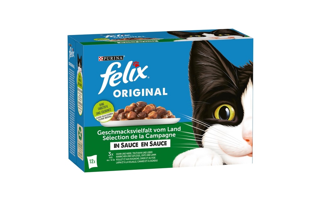 Felix Alimentation humide Viande & volaille en sauce, 12 x 85g