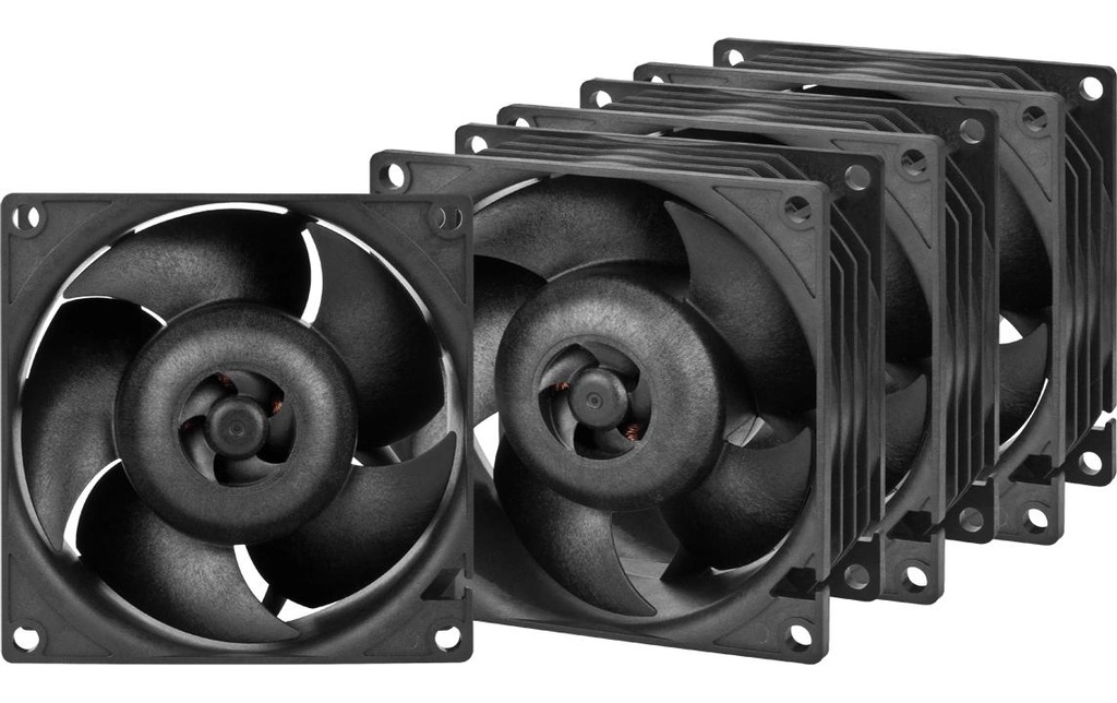 Arctic Cooling Ventilateur PC S8038-7K, 80 mm, 7000 RPM, noir, 4 pièces