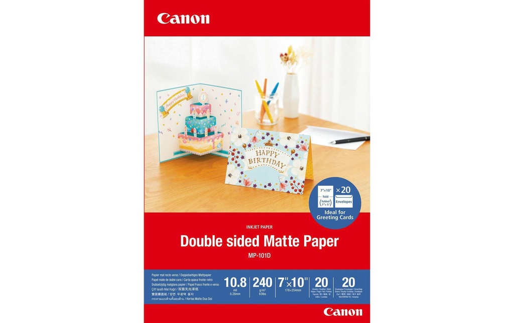 Canon Papier photo MP-101D Matte double face 18x25 cm, 20 feuilles