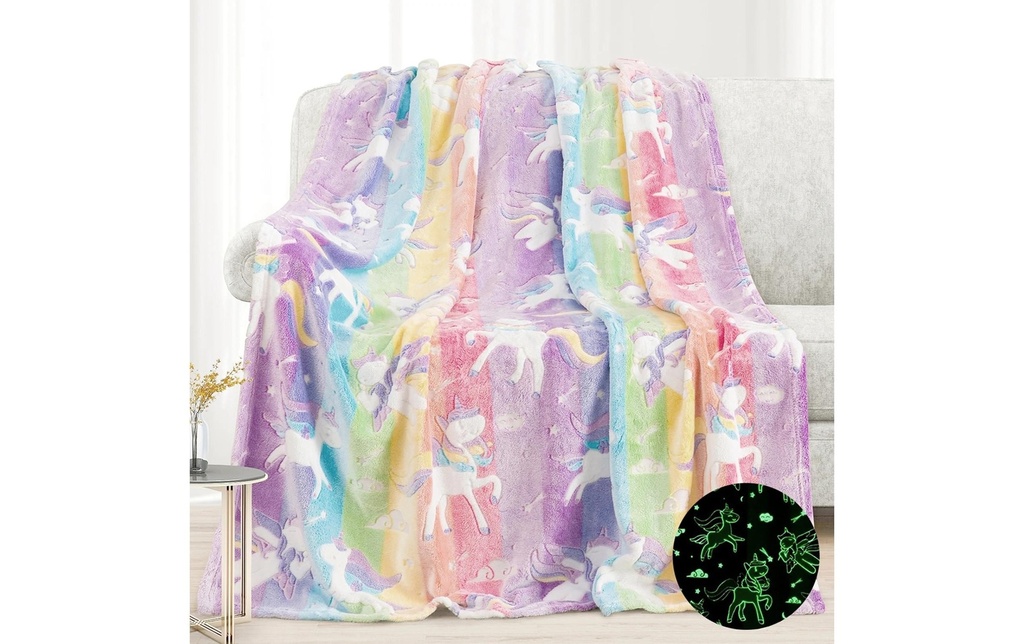 Flair Couverture Shiny 150 x 200 cm, Licorne