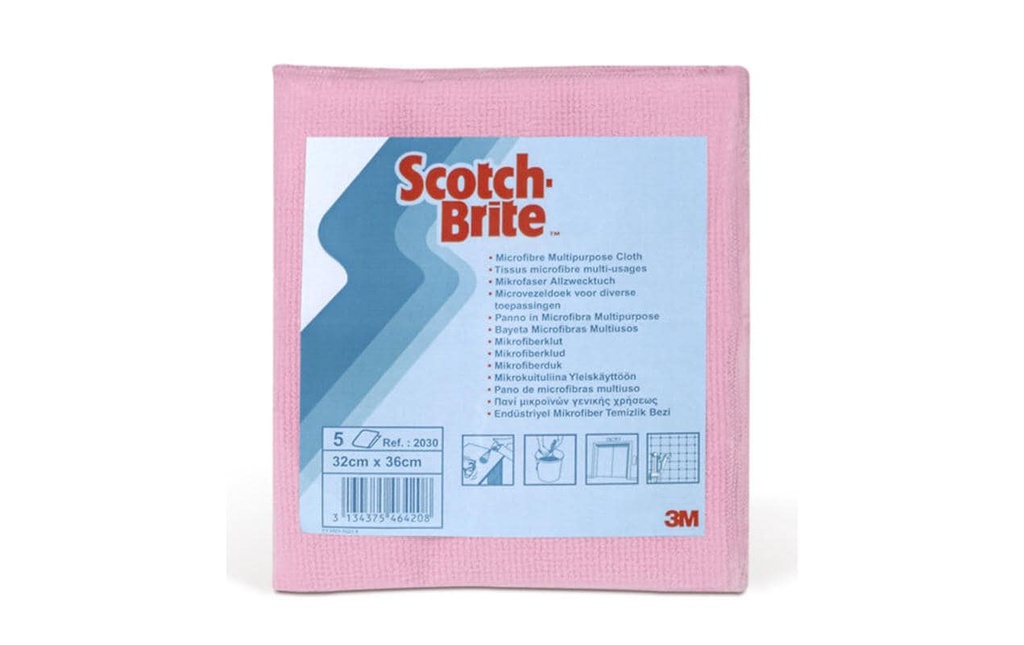 Scotch-Brite Chiffon de nettoyage en microfibre 30 x 40 cm, 5 pièces rouge