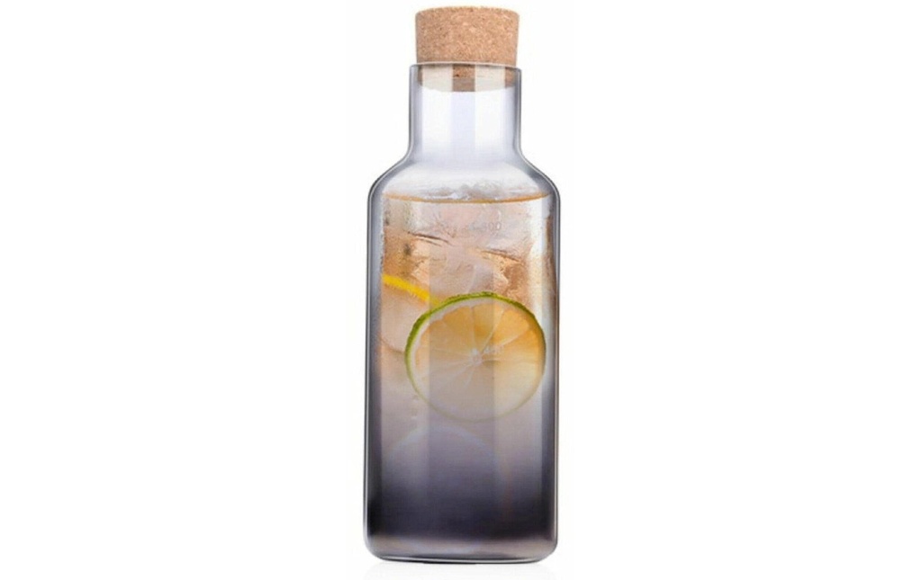 alpina Carafe en verre avec couvercle en liège 1.25 l, Semi-transparent