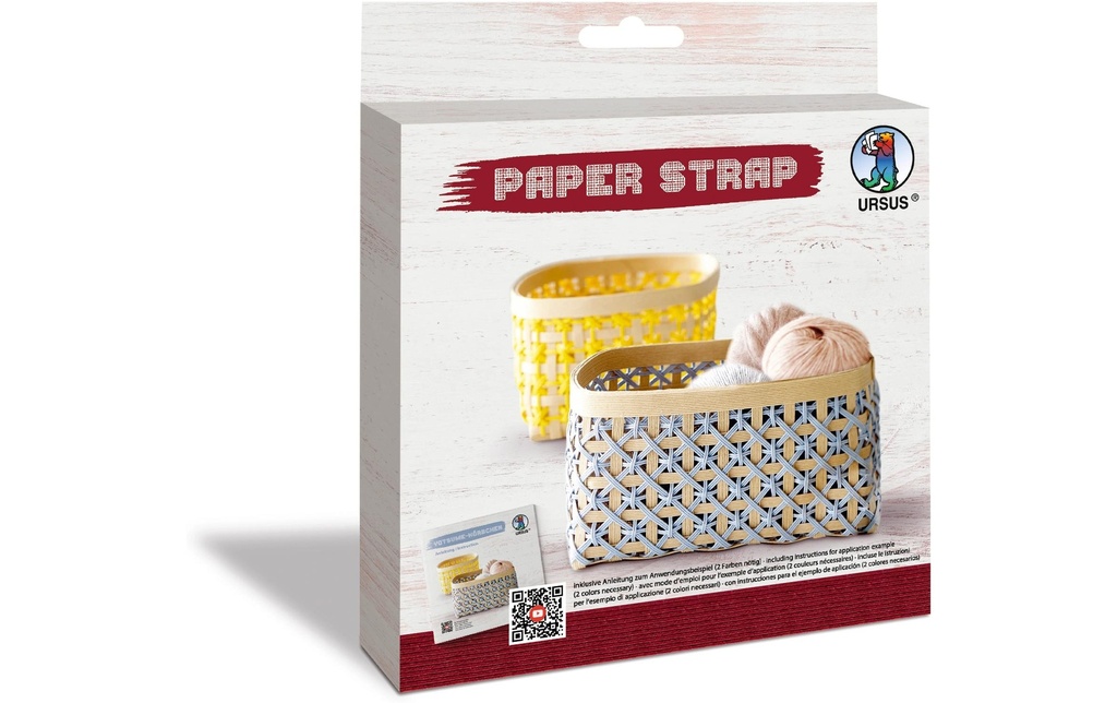 URSUS Papier de bricolage Kamihimo 15 mm x 15 m, rouge foncé