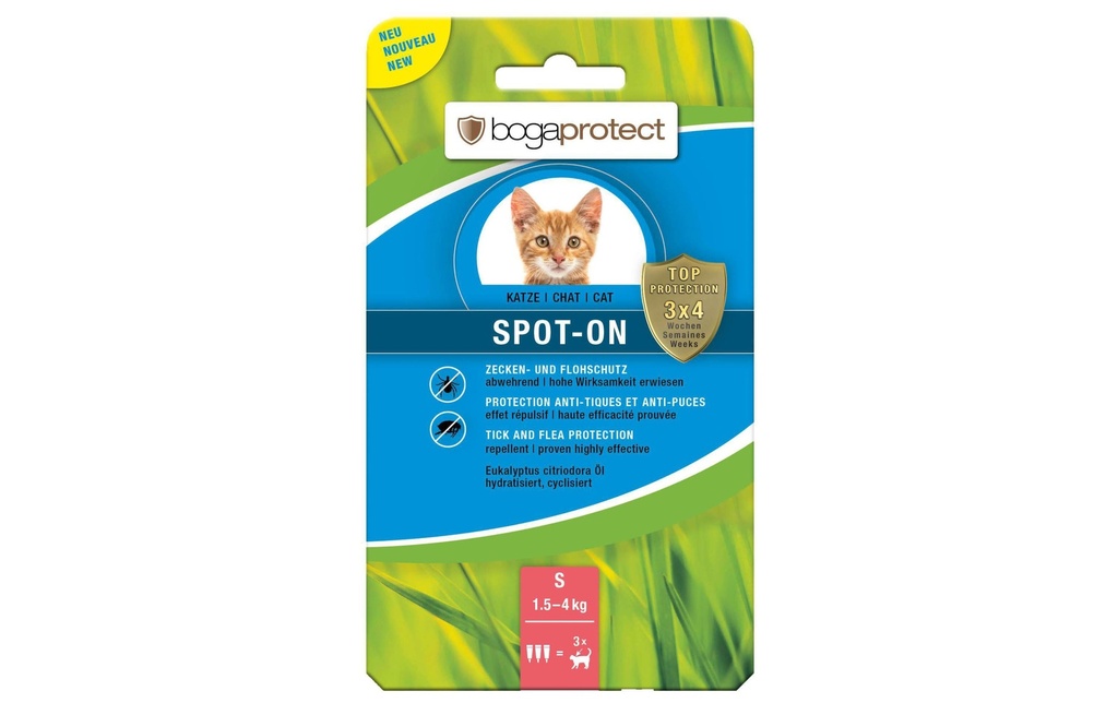 bogar Gouttes anti-parasite bogaprotect Spot-on Chats S