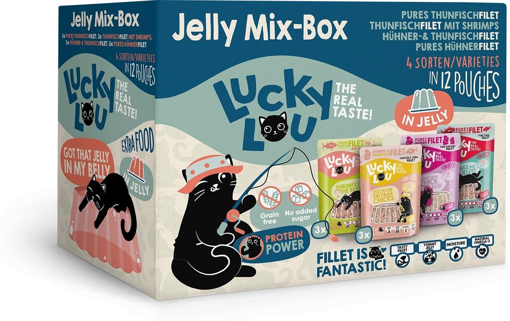 Lucky Lou Boîte Extra Food Mix en gelée, 12 x 70 g
