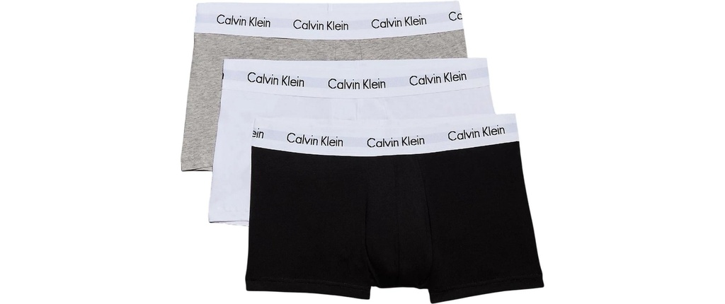 Calvin Klein Wäsche 3P Low Rise Trunk Blanc/Noir/Gris, L