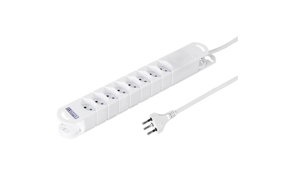 STEFFEN Bloc multiprises Variabl 8x T13, 3 m, blanc