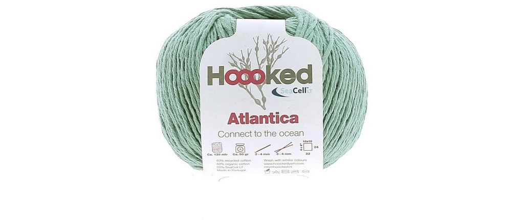 Hoooked Fil de coton Hoooked Atlantica SeaCell Fil Vert