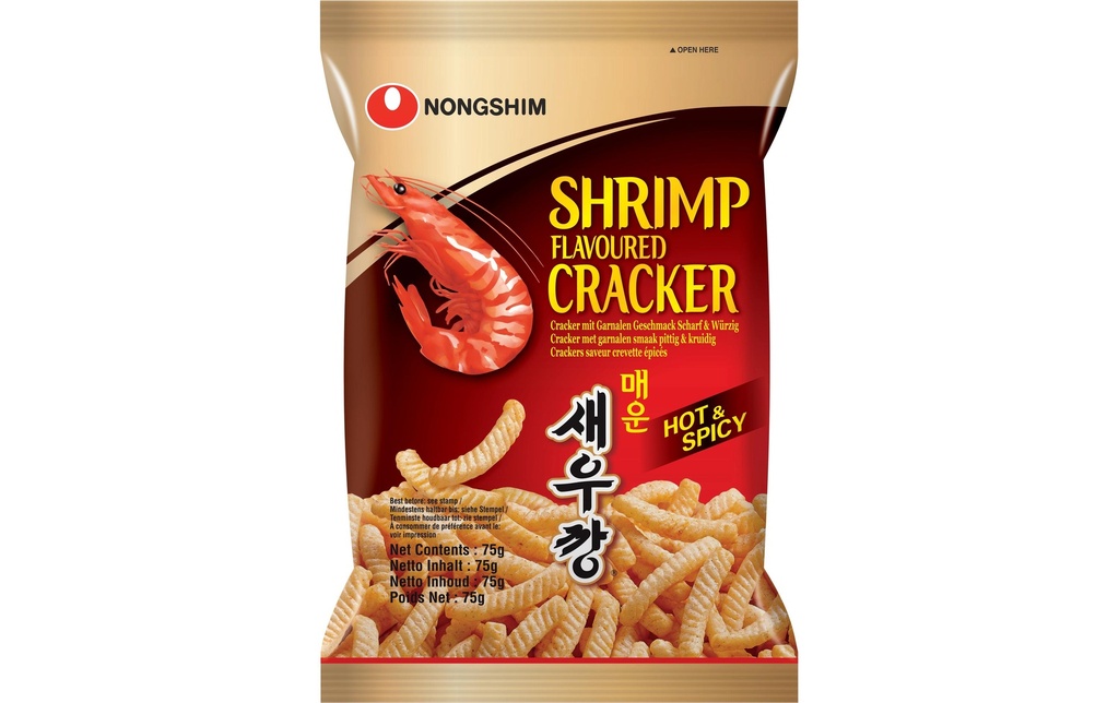 Nongshim Crackers aromatisés aux crevettes hot 75 g