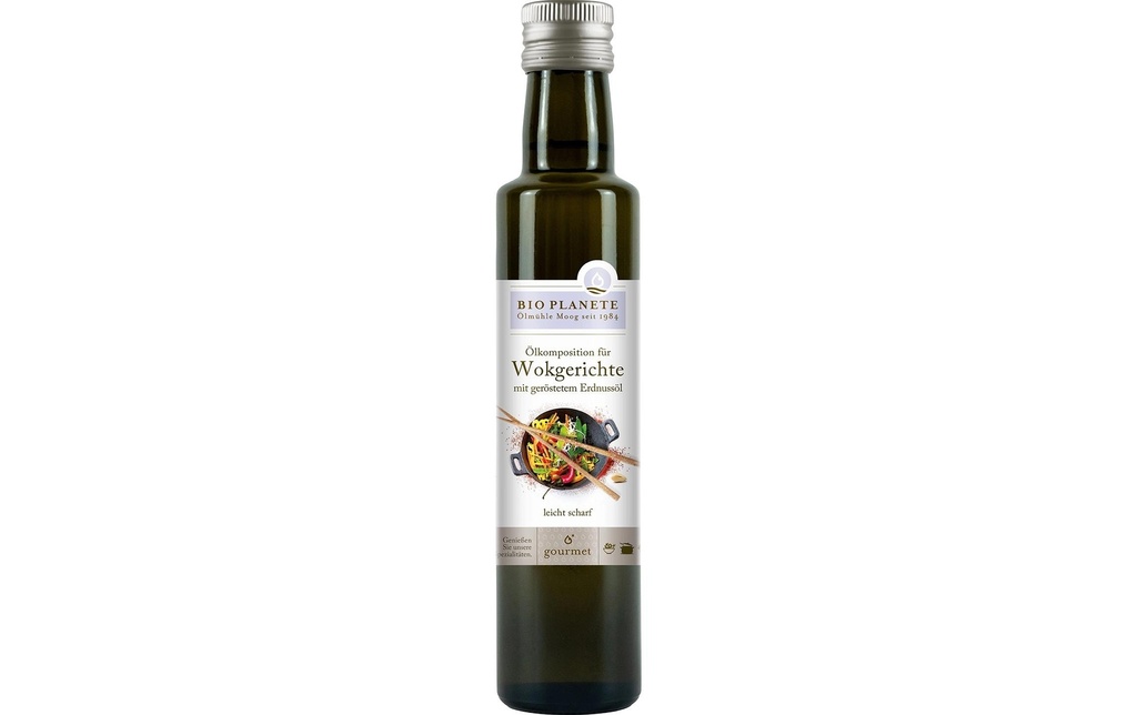 Bio Planete Huile pour wok avec huile d'arachide grillée 250 ml