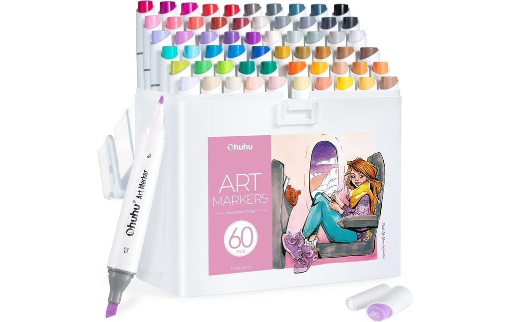 Ohuhu Marqueurs d'art pour illustrations de manga, 60 pièces