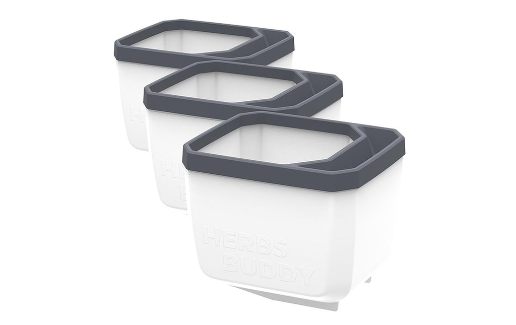 Gusta Garden HERBS BUDDY Pot à herbes aromatiques Set de 3 pièces Blanc