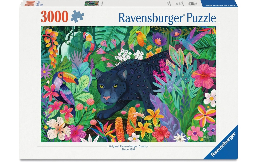 Ravensburger Puzzle Panthère dans la jungle en fleurs 3000 pièces
