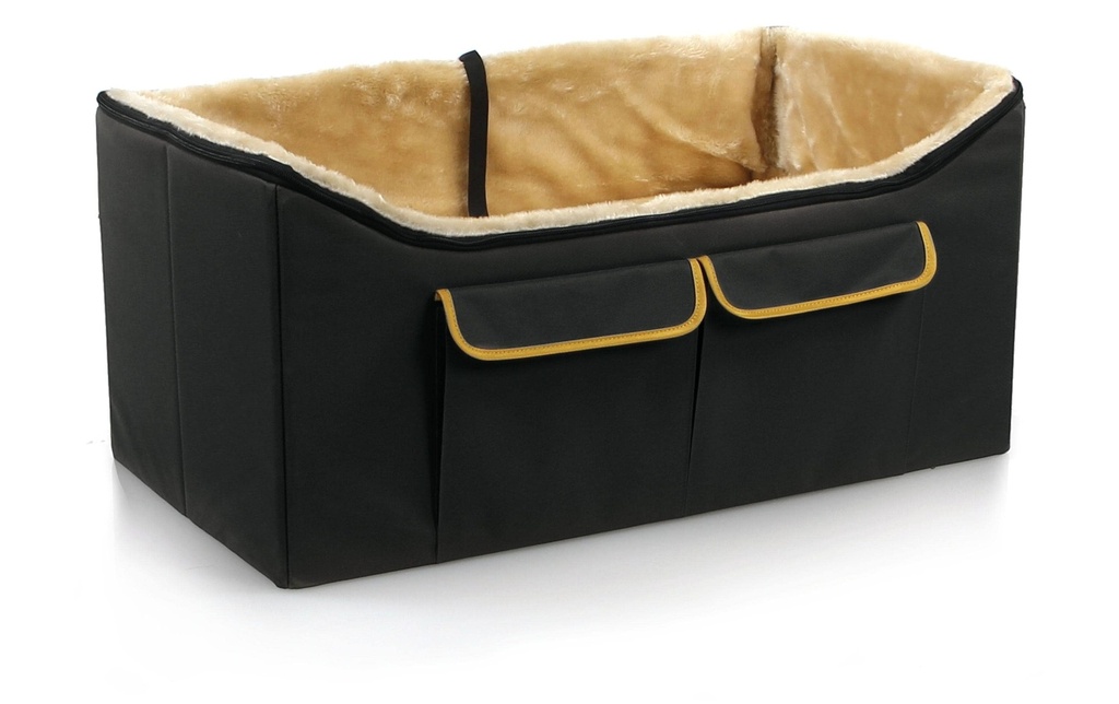 SwissPet Siège de voiture Randy M, 75 x 40 x 35 cm, noir/beige